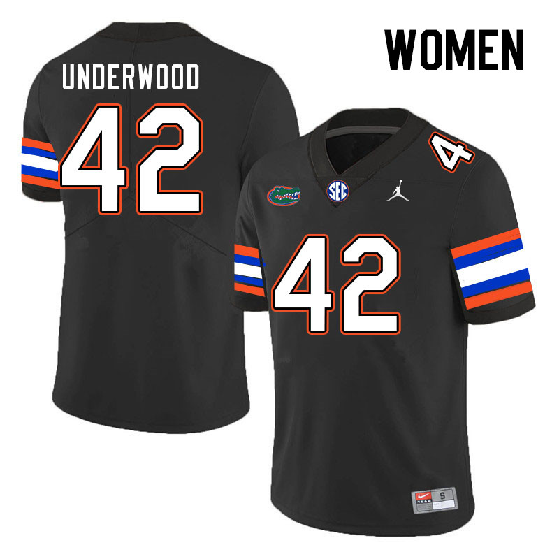 Women #42 Rocco Underwood Florida Gators College Football Jerseys Stitched-Black